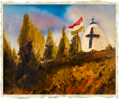 Kemence chapel
Oil on the canvas
40X60
2022 Kemence chapel
Oil on the canvas
40X60
2022